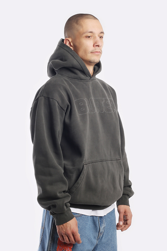 Мужская толстовка Butter Goods Distressed Dye Pullover Hood (Distressed Dye-pepper) - фото 4 картинки