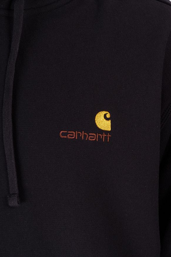 Мужская толстовка Carhartt WIP Hooded American Script Sweat (I028279-black) - фото 5 картинки