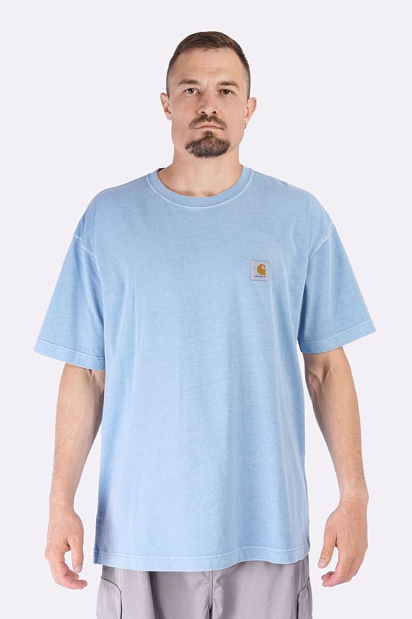 Мужская футболка Carhartt WIP S/S Nelson T-Shirt (I029949-clay blue garm dy) - фото 2 картинки