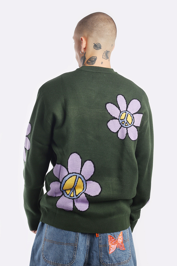 Мужской свитер Butter Goods Flowers Knit (Flowers Knit-sage) - фото 6 картинки