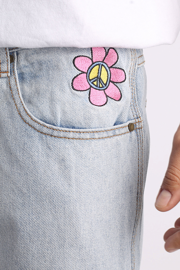 Мужские джинсы Butter Goods Flower Denim Jeans (Flower Denim-lht blue) - фото 6 картинки