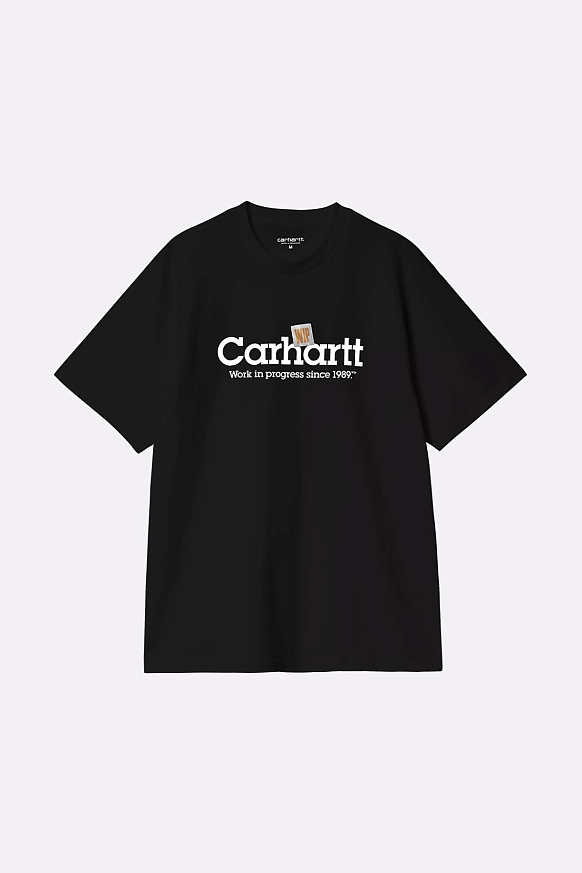 Мужская футболка Carhartt WIP S/S Label Script T-Shirt (I034421-black)