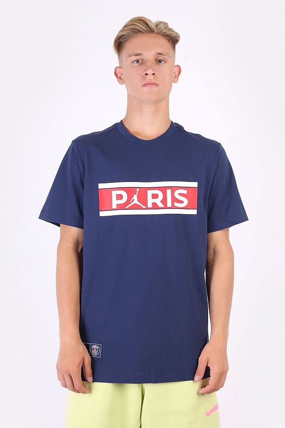 Мужская футболка Jordan Paris Saint-Germain Wordmark Tee (DB6510-410) - фото 3 картинки