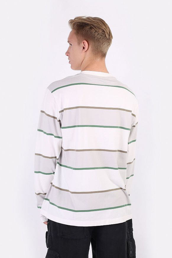 Мужской лонгслив Stussy Bold Stripe LS Crew (1140251-bone) - фото 5 картинки