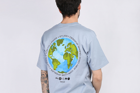 Мужская футболка Stussy T-SHIRT GLOBAL DESIGN (1904506-slate) - фото 2 картинки