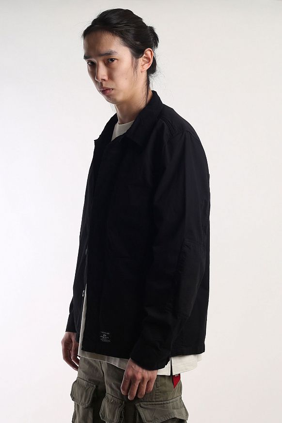Мужская куртка Alpha Industries Contrast Shirt Jacket (MJC53003C1-black) - фото 4 картинки