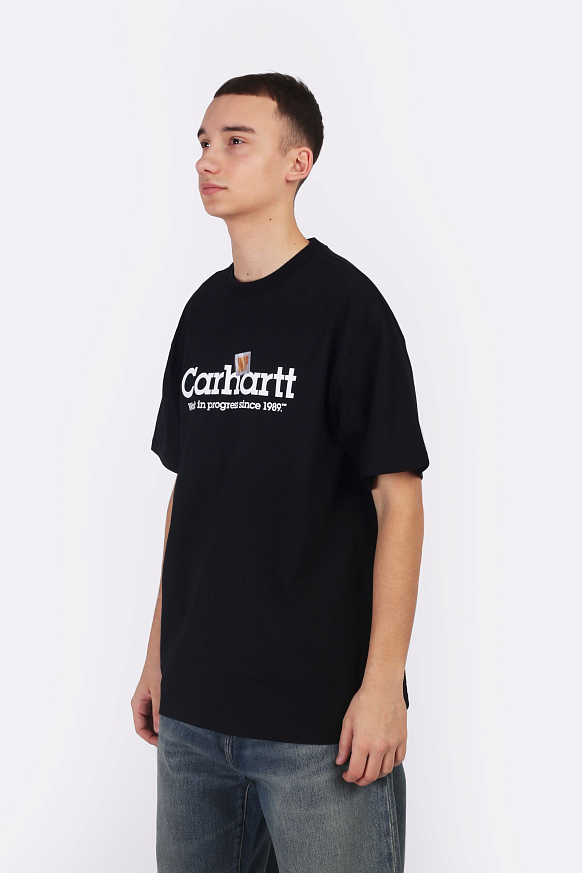 Мужская футболка Carhartt WIP S/S Label Script T-Shirt (I034421-black) - фото 3 картинки
