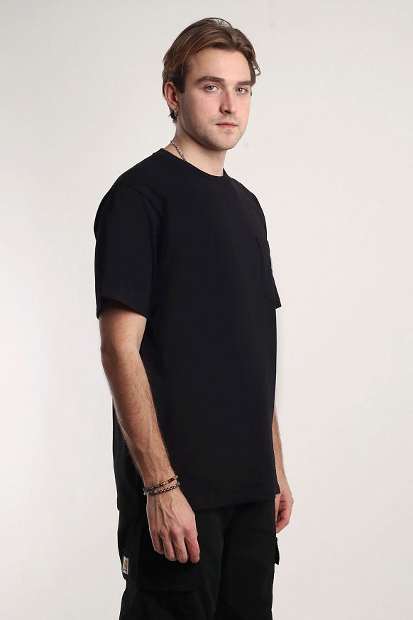 Мужская футболка Carhartt WIP S/S Pocket T-Shirt (I030434-black) - фото 4 картинки