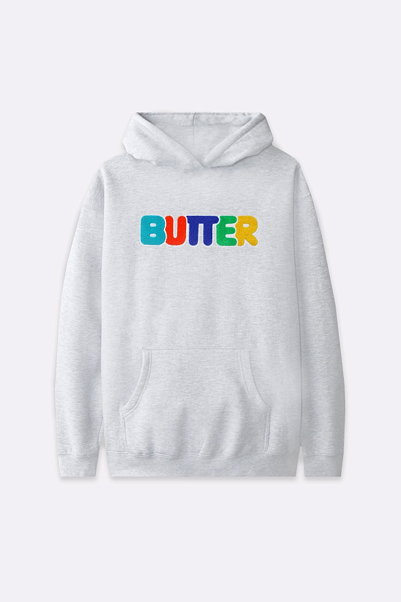 Мужская толстовка Butter Goods Rounded Chenille Applique Pullover Hood (Rounded chenille-ash grey)