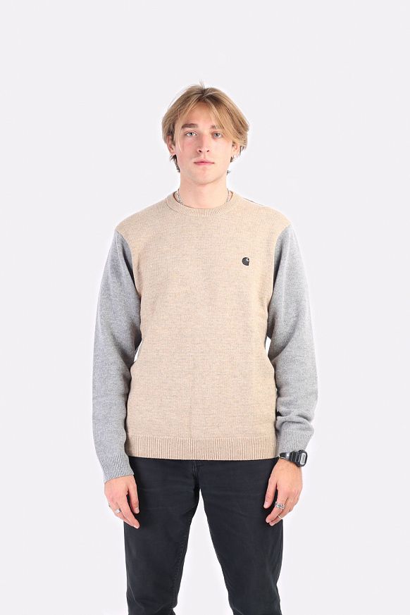 Мужской свитер Carhartt WIP Triple Sweater (I029514-grey/black) - фото 3 картинки