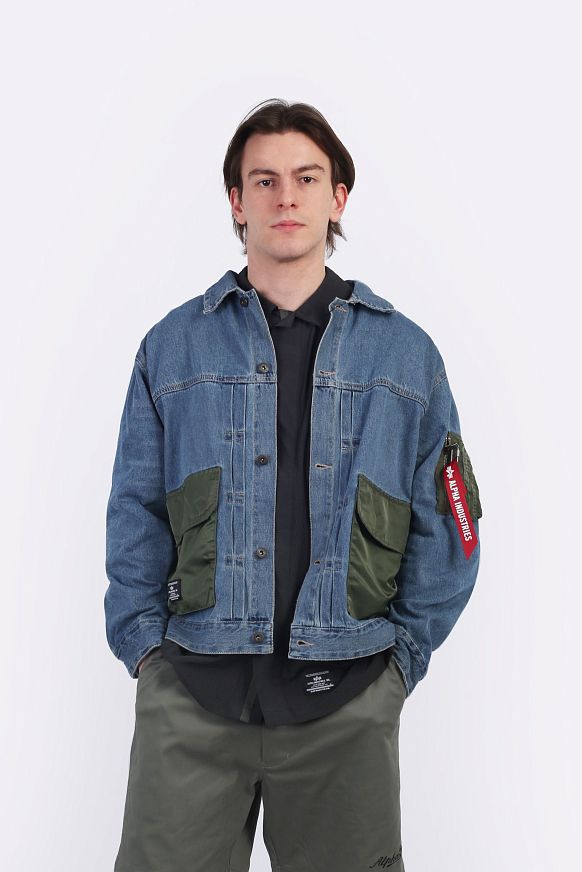 Мужская куртка Alpha Industries Denim Jacket (MJD55000C1-replica blue) - фото 7 картинки