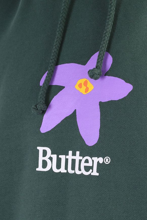 Мужская толстовка Butter Goods Flowers Pullover (FLOWERS-frt green) - фото 2 картинки