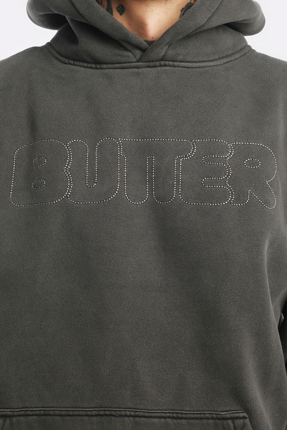 Мужская толстовка Butter Goods Distressed Dye Pullover Hood (Distressed Dye-pepper) - фото 3 картинки