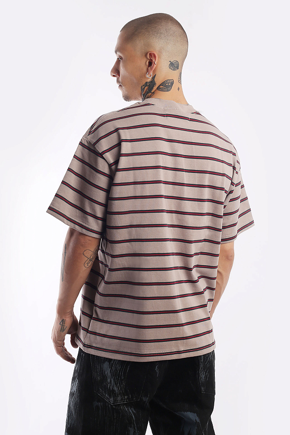 Мужская футболка Hombre Nino Stripe S/S Tee (0231-CT0003-beige) - фото 5 картинки