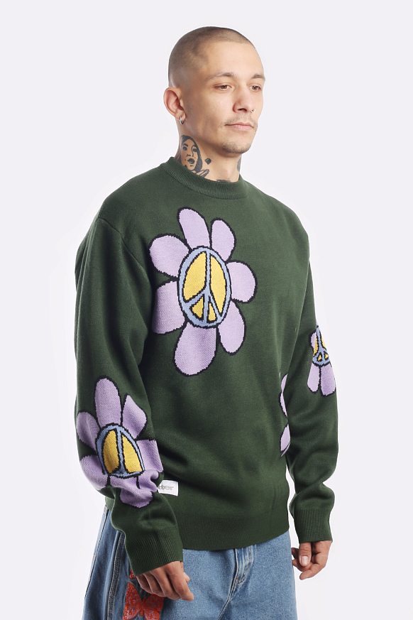 Мужской свитер Butter Goods Flowers Knit (Flowers Knit-sage) - фото 4 картинки