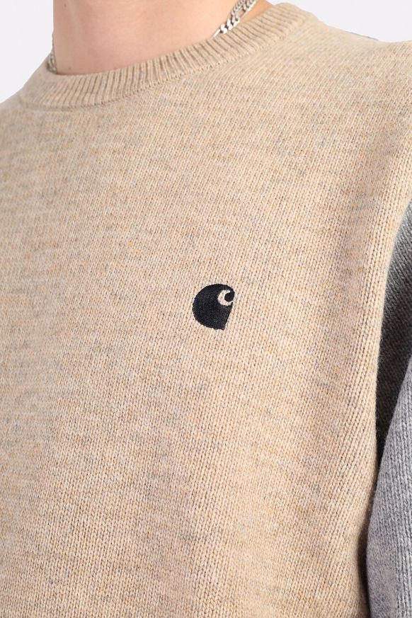 Мужской свитер Carhartt WIP Triple Sweater (I029514-grey/black) - фото 2 картинки