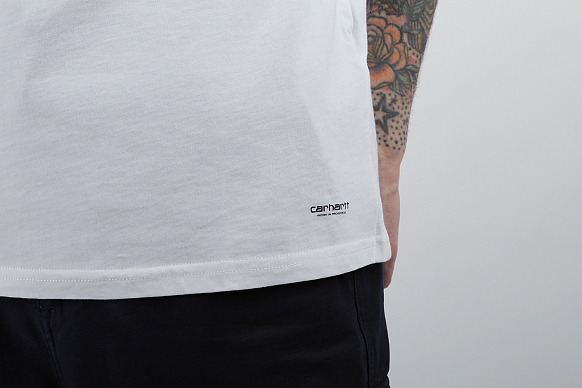 Мужские футболки Carhartt WIP Standard Crew Neck T-Shirt 2 Pack (I020460-white/grey) - фото 6 картинки