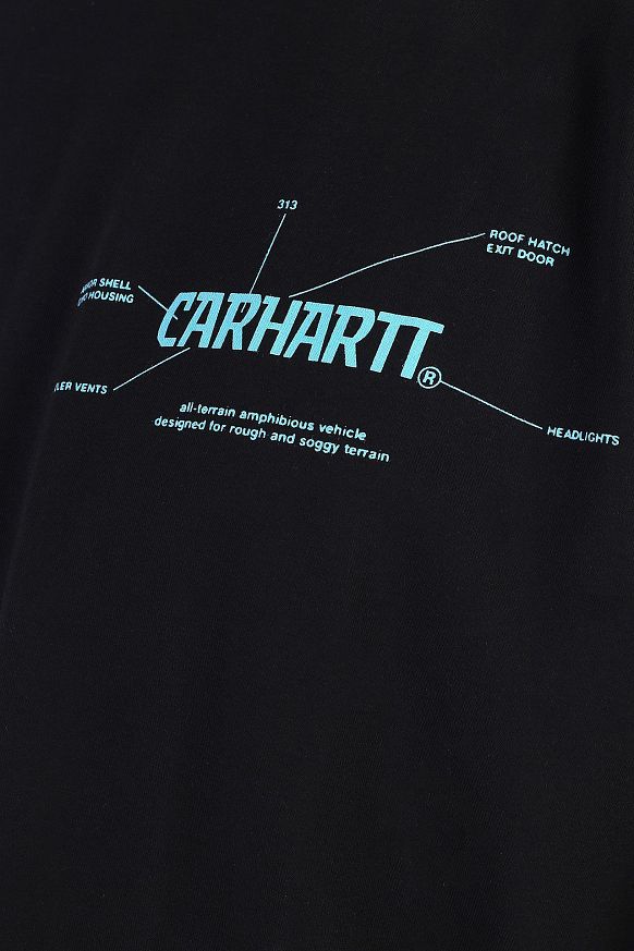 Мужская футболка Carhartt WIP S/S Blueprint T-Shirt (I029979-blk/lgt blue) - фото 2 картинки