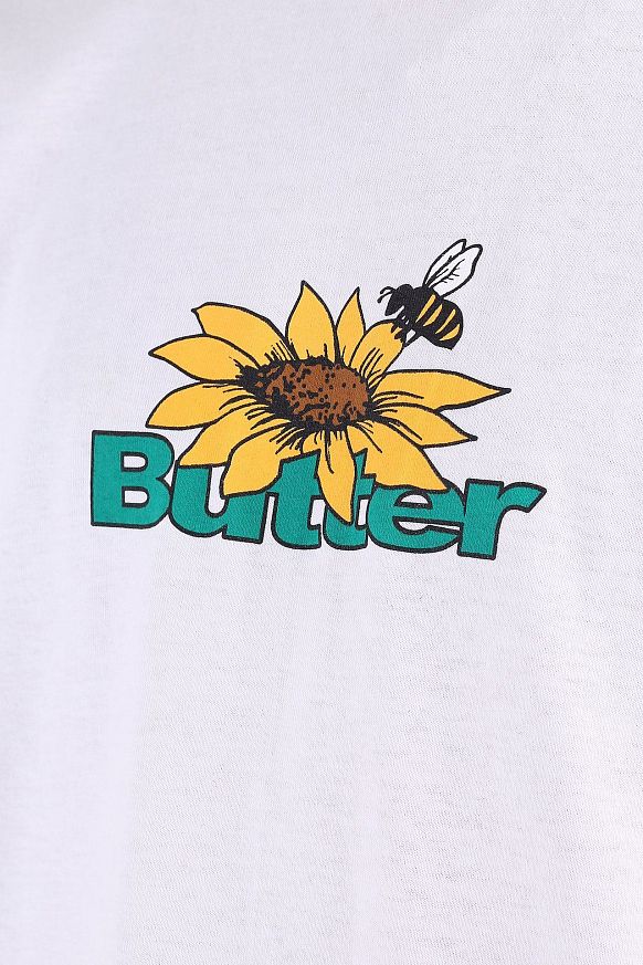 Мужская футболка Butter Goods Sunflower Logo Tee (SUNFLOWER TEE-wht) - фото 2 картинки