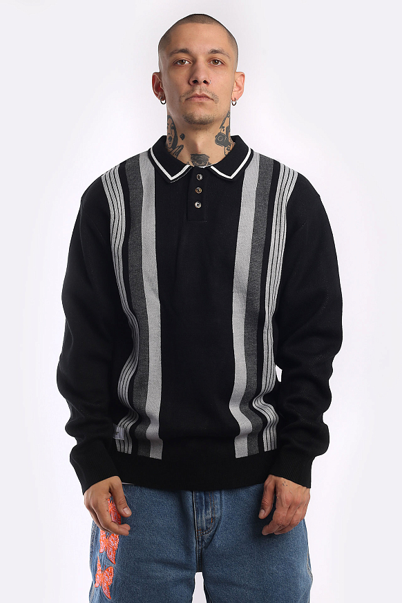 Мужской свитер Butter Goods Bowler Knit Sweater (Bowler Knit-black) - фото 2 картинки