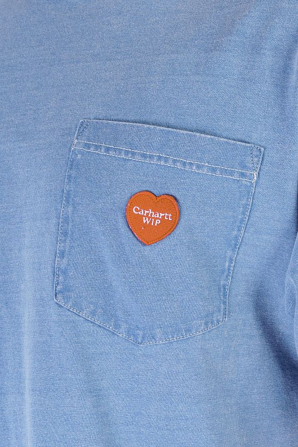 Мужская футболка Carhartt WIP S/S Ingo Pocket T-Shirt (I034486-light blue garm) - фото 5 картинки