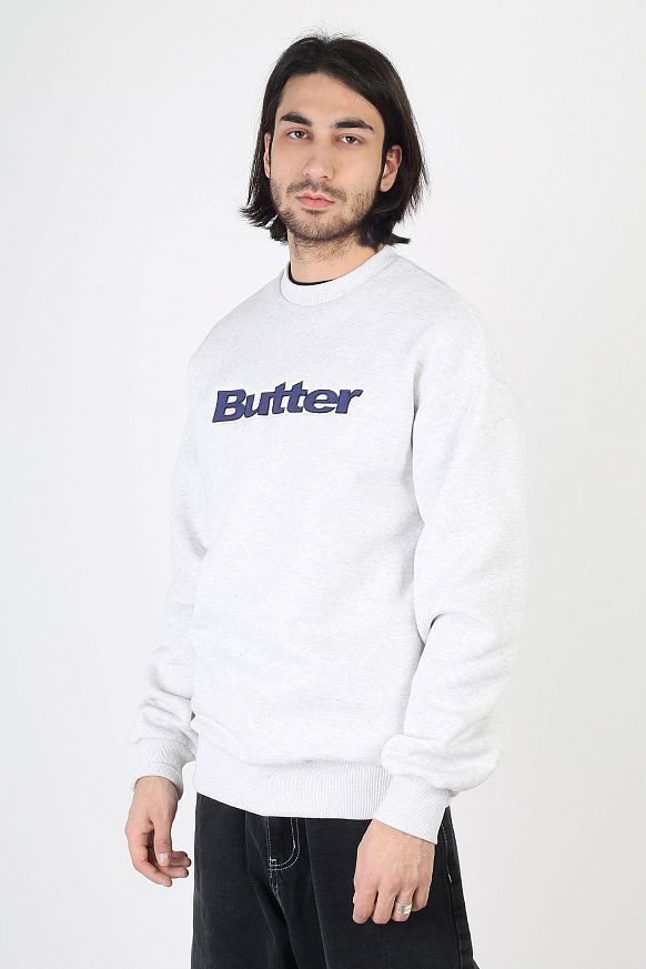 Мужская толстовка Butter Goods Crewneck Logo (Crewneck-ash grey)