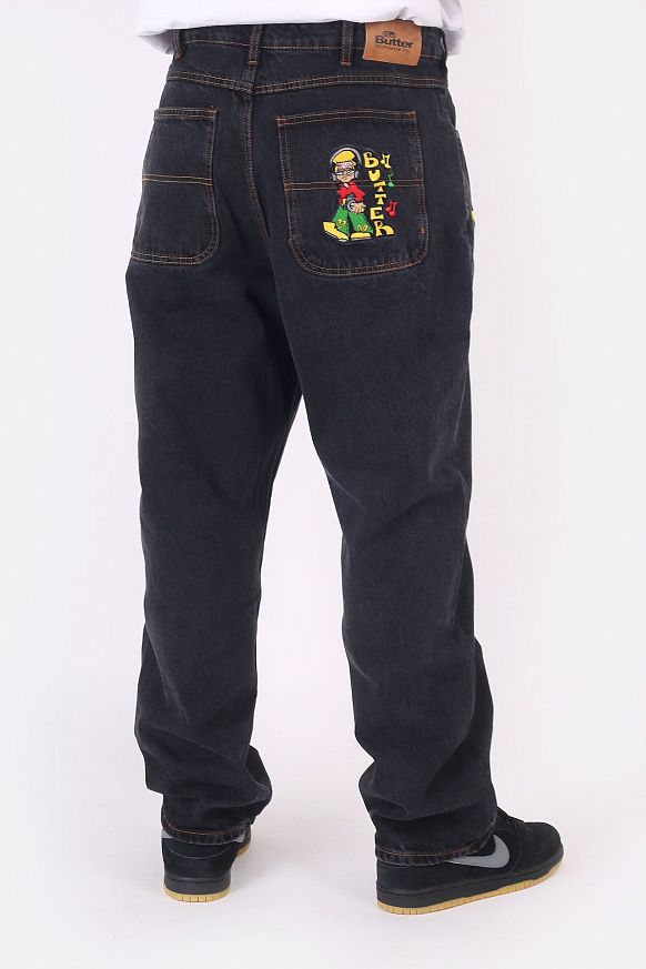 Мужские брюки Butter Goods Bass Denim Jeans (Bass Denim Pants-black) - фото 6 картинки