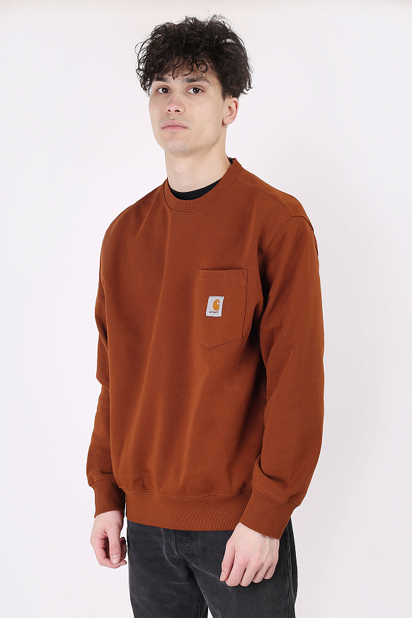 Мужская толстовка Carhartt WIP Pocket Sweat (I027681-brandy)