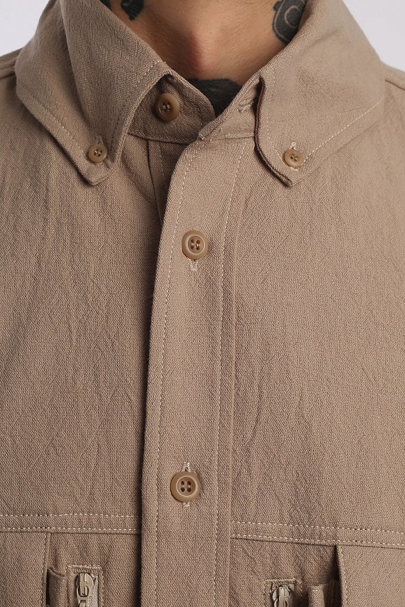 Мужская рубашка Hombre Nino Multi Pocket Shirt (0231-SH0001-beige) - фото 3 картинки