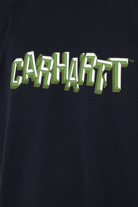 Мужская футболка Carhartt WIP S/S Shattered Script T-Shirt (I029604-dark navy) - фото 2 картинки