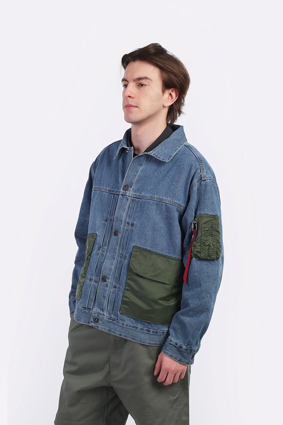 Мужская куртка Alpha Industries Denim Jacket (MJD55000C1-replica blue) - фото 8 картинки