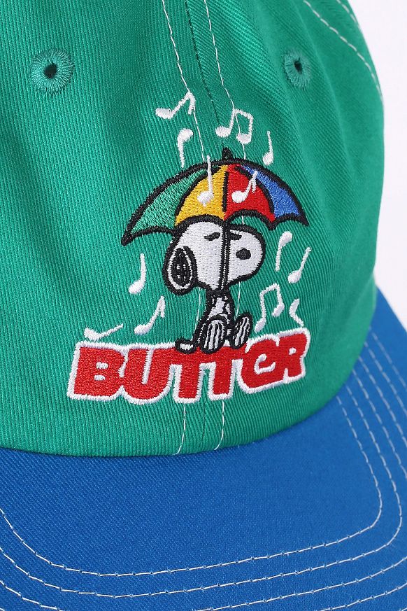 Кепка Butter Goods x Peanuts Umbrella 6panel Cap (Umbrella 6panel CAP Green) - фото 2 картинки