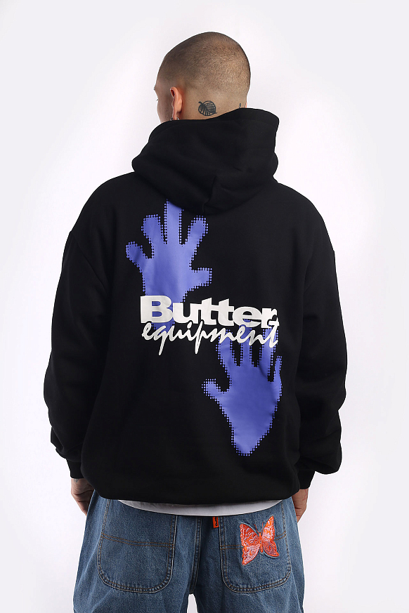 Толстовка Butter Goods Amphibian Pullover Hood (Amphibian pullover-black) - фото 6 картинки