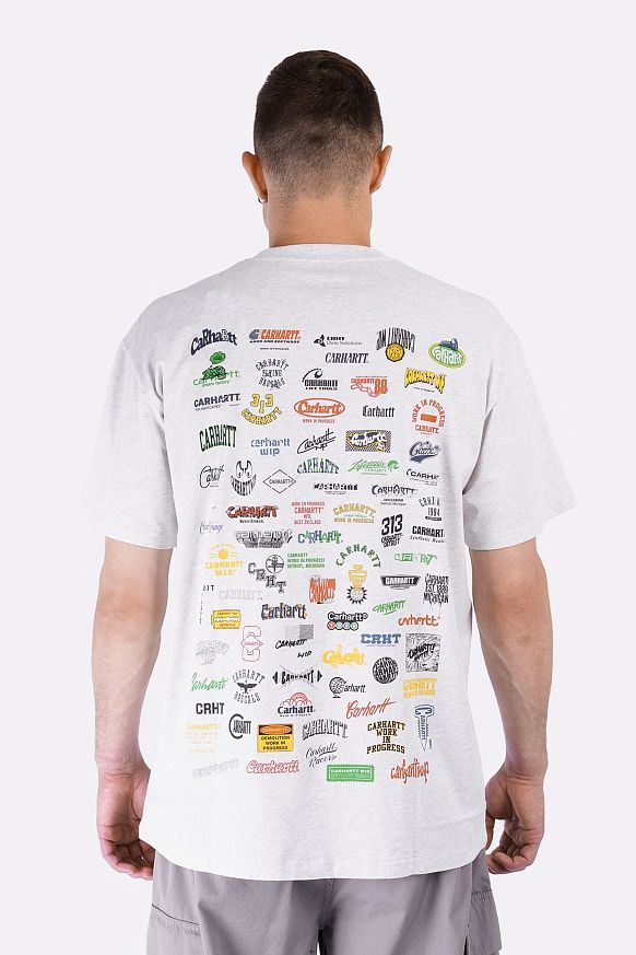 Мужская футболка Carhartt WIP S/S Logo T-Shirt (I034643-ash heather) - фото 4 картинки