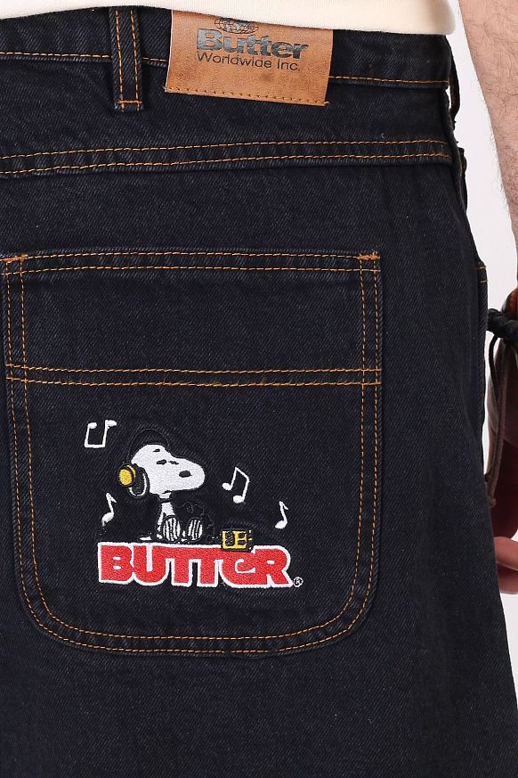 Мужские шорты Butter Goods x Peanuts Radio Denim Shorts (Radio Denim Shorts Black) - фото 5 картинки