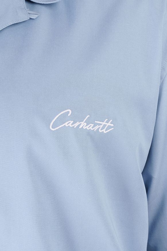 Мужская рубашка Carhartt WIP S/S Delray Shirt (I031465-blue/wht frosted) - фото 6 картинки