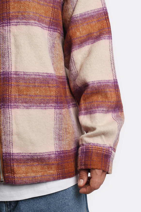 Мужская куртка Butter Goods Heavyweight Flannel Jacket (Heavyweight-walnut/grape) - фото 4 картинки