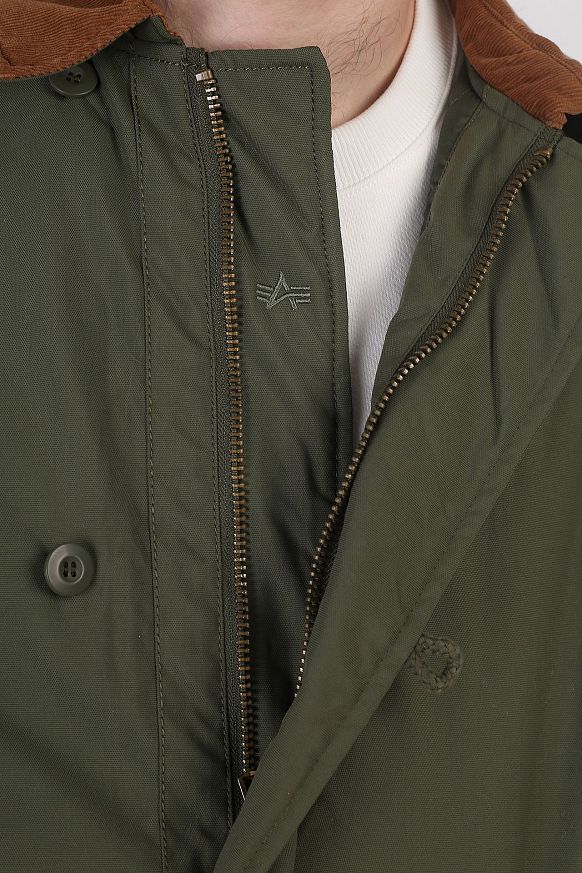 Мужская куртка Alpha Industries Deck Jacket (MJD51500C1 dark green) - фото 4 картинки