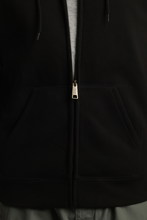 Мужская толстовка Carhartt WIP Hooded Chase Jacket (I026385-black/gold) - фото 7 картинки