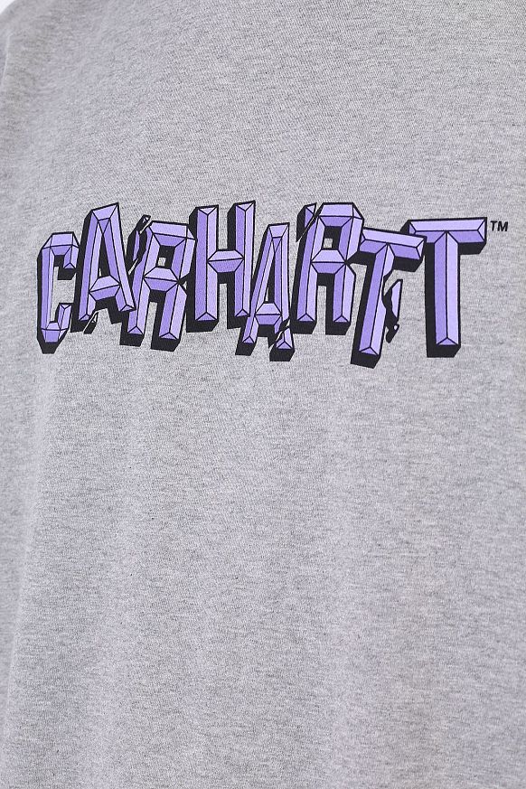 Мужская футболка Carhartt WIP S/S Shattered Script T-Shirt (I029604-grey heather) - фото 2 картинки