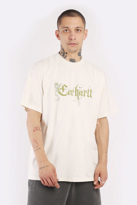 Мужская футболка Carhartt WIP S/S Scribe T-Shirt (I031759-wax) - фото 2 картинки