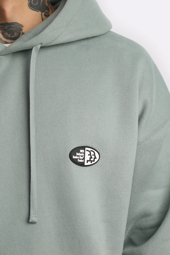 Мужская толстовка Hombre Nino Rubber Logo Hooded Pull Over (0222-CT0003-bl/gry) - фото 3 картинки