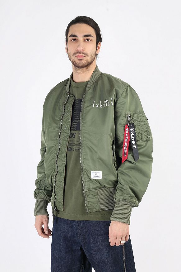 Мужская куртка Alpha Industries x Play Boy MA-1 Flight Jacket (CJP51502C1-sage)