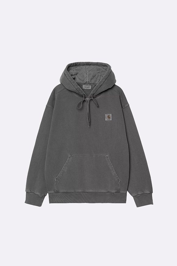 Мужская толстовка Carhartt WIP Hooded Nelson Sweat (I029963-graphite garm dyd)