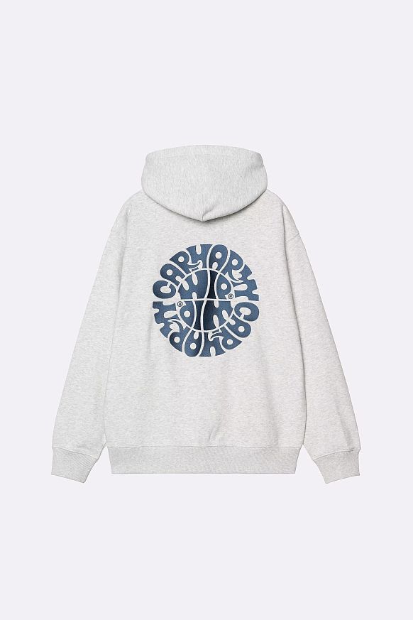 Мужская толстовка Carhartt WIP Hooded Nelson Sweat (I034731-ash heat/blu iris) - фото 2 картинки