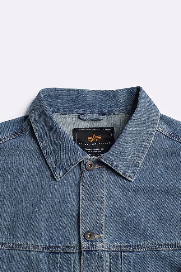 Мужская куртка Alpha Industries Denim Jacket (MJD55000C1-replica blue) - фото 2 картинки