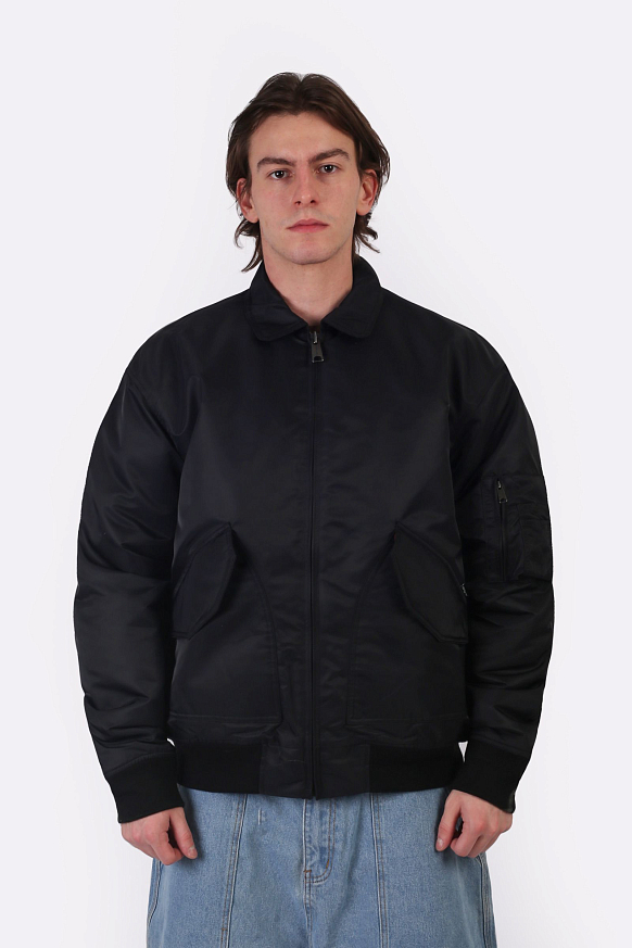 Мужская куртка Carhartt WIP Olten Bomber (I032300-black/turmeric) - фото 2 картинки