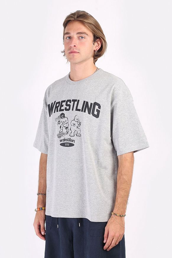 Мужская футболка FrizmWORKS Wrestling Boy Tee (SSTS052-GRAY) - фото 3 картинки