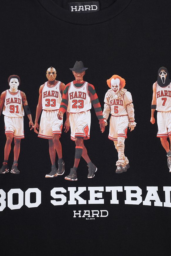 Мужская футболка Hard Boo Sketball (Hard-tee-bask-blk) - фото 2 картинки