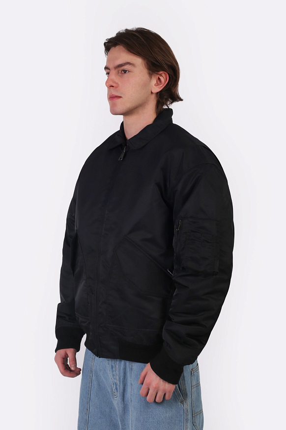 Мужская куртка Carhartt WIP Olten Bomber (I032300-black/turmeric) - фото 3 картинки